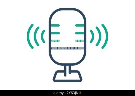 Voice recording icon. line icon style. icon related to online course. education elements vector illustration Stock Vector