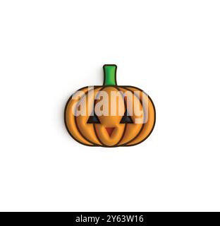 cute pumpkin halloween 3d illustration Stock Vector