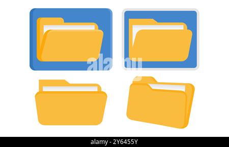 File Manager Icon Illustration. Vector Document Management and File Storage. Yellow File Manager. Stock Vector