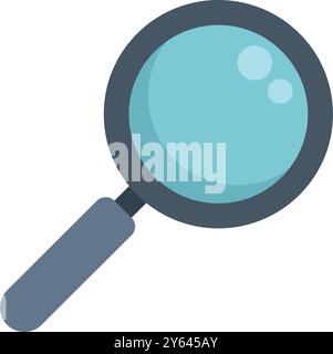 Magnifying glass zooming in, searching for clues, investigating a case, looking for evidence Stock Vector