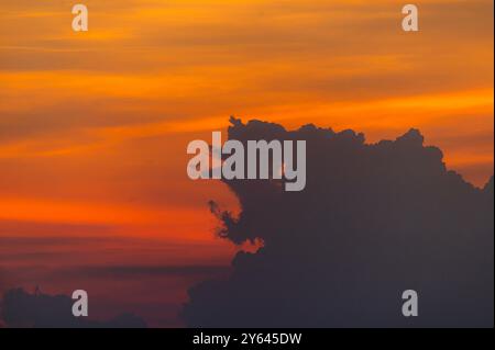 dramatic clouds on the dark sly, beautiful skies with colorful clouds Stock Photo
