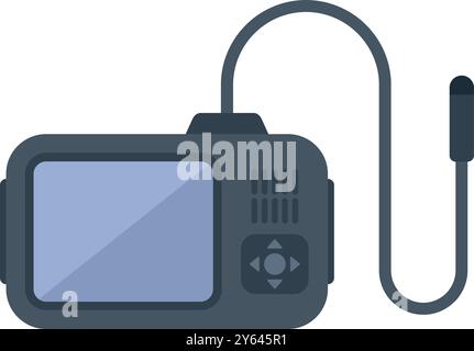 Car dashboard camera with a remote microphone is recording video Stock Vector