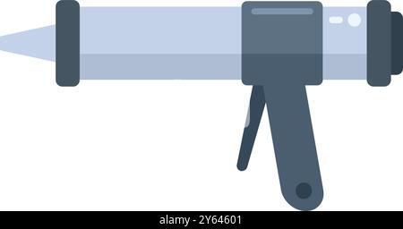Illustration of a silicone tube gun with plastic handle for construction works, isolated on a white background Stock Vector