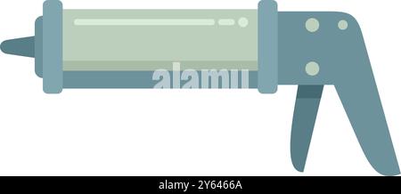 Silicone glue gun is dispensing sealant, a tool commonly used for construction and renovation work Stock Vector