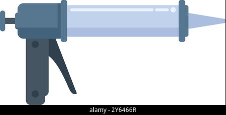 Skeleton gun dispensing silicone sealant, commonly used in construction for sealing and insulation Stock Vector