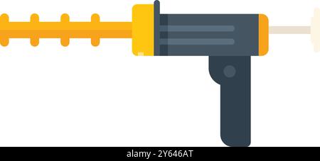 Professional glue gun is depicted dispensing hot glue, showcasing a crafting or diy project Stock Vector