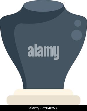 Elegant black necklace display stand presenting a luxurious jewelry pendant, perfect for showcasing precious accessories Stock Vector