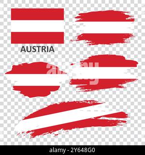 Set of vector flags of Austria Stock Vector