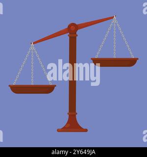 Scales of Justice icon vector. Legal Law balance scale illustration. wooden scale of justice law. Stock Vector