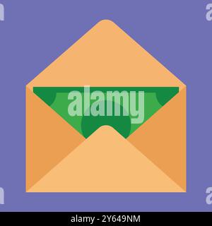 Money in envelop icon vector. Salary on mail envelop vector illustration. envelop with money icon Stock Vector