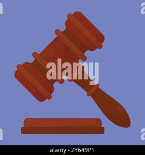 legal hammer of justice icon vector. wooden hammer of justice law vector illustration. Stock Vector