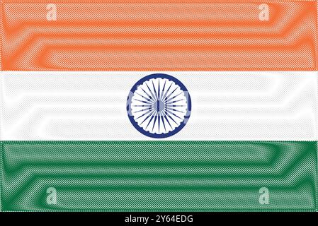 India Independence Day August 15. Scribble style India flag vector background. Poster, card, banner. Stock Vector