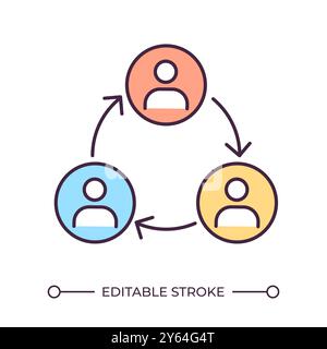 Team communication RGB color icon Stock Vector