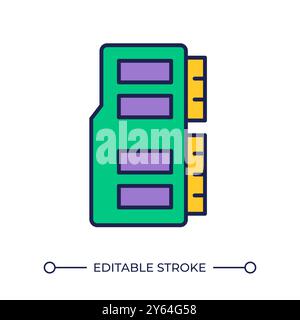 Memory card RGB color icon Stock Vector