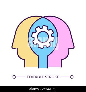 Collaboration RGB color icon Stock Vector