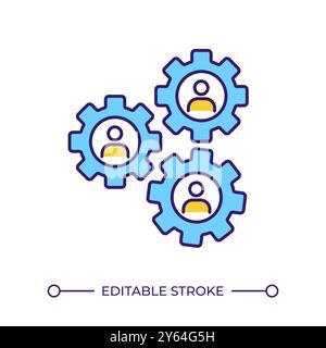 Team cooperation RGB color icon Stock Vector