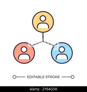 Company structure RGB color icon Stock Vector