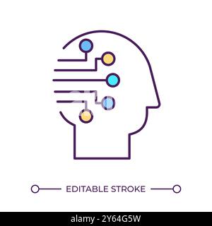 Artificial intelligence RGB color icon Stock Vector