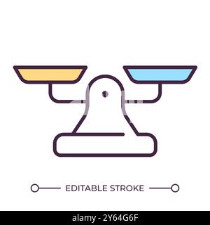Balance scale RGB color icon Stock Vector