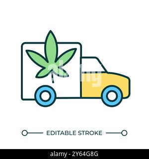 Cannabis products delivery RGB color icon Stock Vector