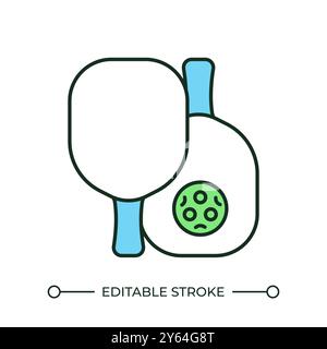 Pickleball paddles RGB color icon Stock Vector
