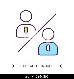 Comparison of two individuals RGB color icon Stock Vector