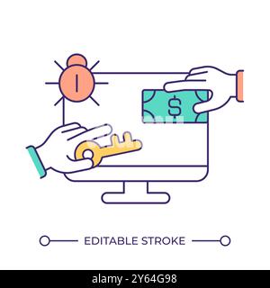 Online transaction vulnerability RGB color icon Stock Vector