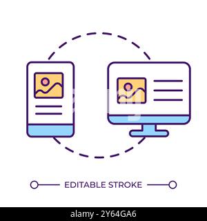 Data transfer RGB color icon Stock Vector