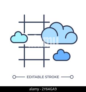 Ladder and clouds RGB color icon Stock Vector
