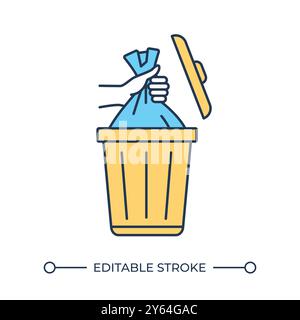 Garbage bin RGB color icon Stock Vector