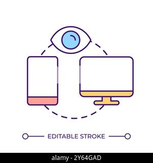 Digital surveillance RGB color icon Stock Vector