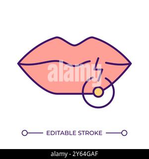 Herpes RGB color icon Stock Vector