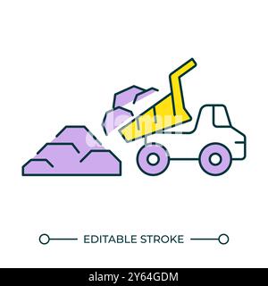 Dump truck RGB color icon Stock Vector