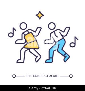 Dancing people RGB color icon Stock Vector