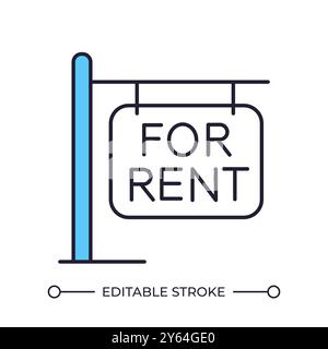 For rent sign RGB color icon Stock Vector