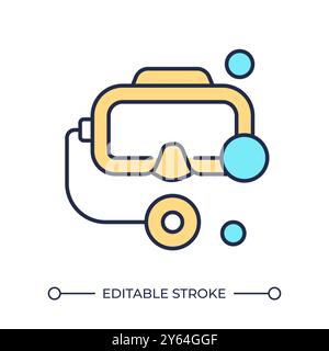 Diving mask RGB color icon Stock Vector