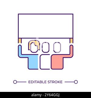 Protesting people RGB color icon Stock Vector