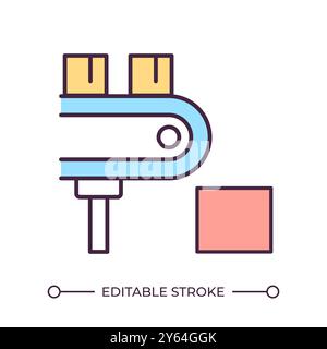 Production line RGB color icon Stock Vector