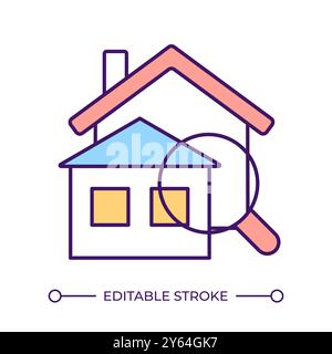 Searching for house RGB color icon Stock Vector