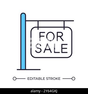 For sale sign RGB color icon Stock Vector