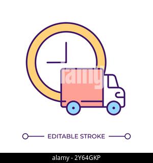 Delivery time RGB color icon Stock Vector