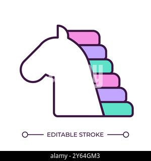 Horse head RGB color icon Stock Vector