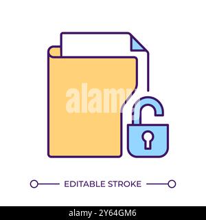 Secured folder RGB color icon Stock Vector