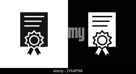 Course completion certificate icon linear vector graphics sign or symbol set for web app ui Stock Vector