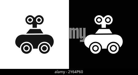 Clockwork car toy icon linear vector graphics sign or symbol set for web app ui Stock Vector