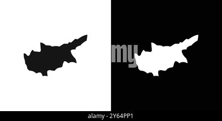 Cyprus map icon linear vector graphics sign or symbol set for web app ui Stock Vector