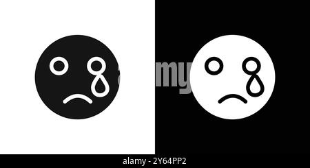 Crying icon linear vector graphics sign or symbol set for web app ui ...