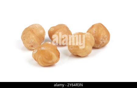 Hazelnuts on white isolated on a white background Stock Photo