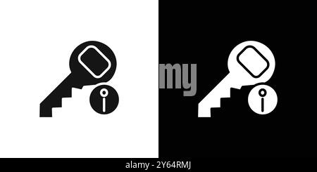 key information icon linear vector graphics sign or symbol set for web app ui Stock Vector