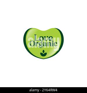 Love Organic Logo Vector. Nature Product Design Stock Vector